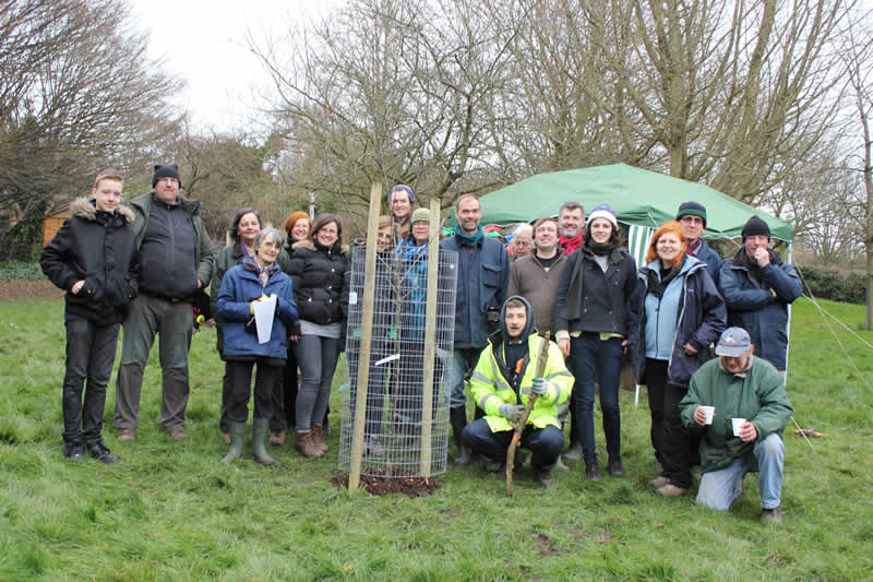 Community orchard planting day in the Rookery, February 2014